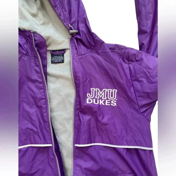 JMU Vintage Purple Full Zip Rain Jacket James Madison University Football Coat - Picture 2 of 15